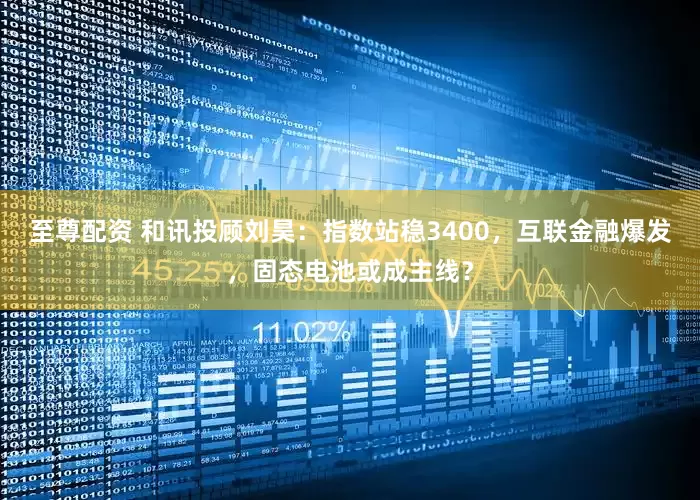 至尊配资 和讯投顾刘昊：指数站稳3400，互联金融爆发，固态电池或成主线？